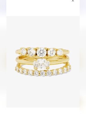 NWT Melinda Maria She's So Stacked Ring Gold 8